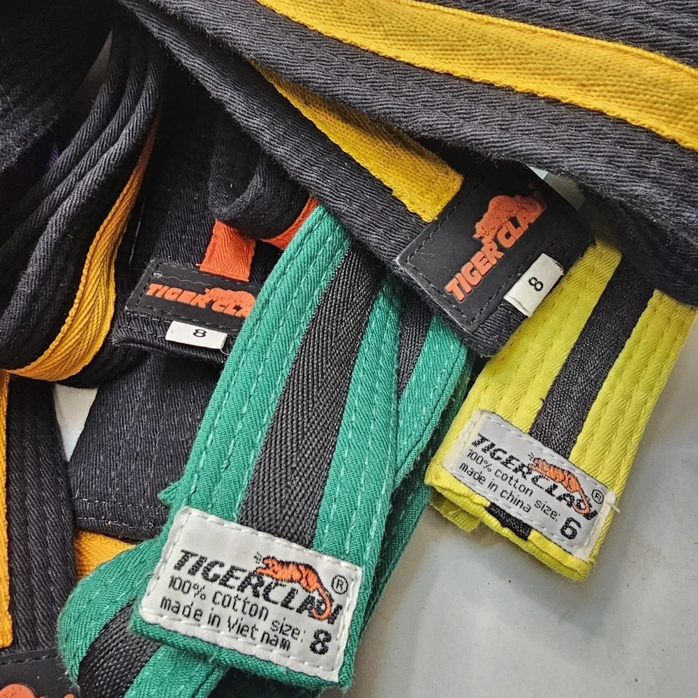 Karate Martial Arts TigerClaw Ranking Belts Lot of 10 Various Ranks Ju Jitsu MMA